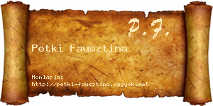 Petki Fausztina névjegykártya